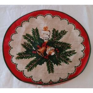 Vintage 60s German Christmas Set of 3 Printed Placemats Center Doilies